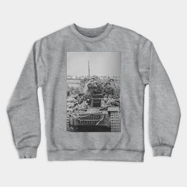 12th Panzer Division Tiger Tank En Route To Caen 1944 Crewneck Sweatshirt by Battlefields